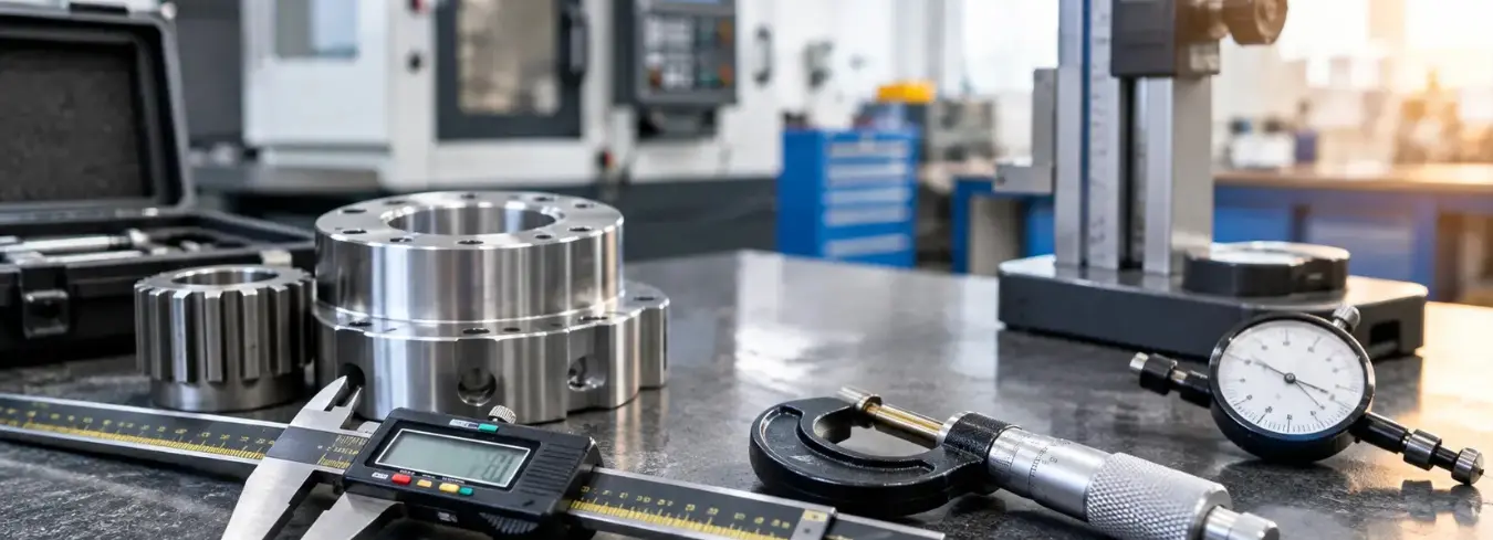 Precision measuring equipment with digital caliper, micrometer, and dial gauge